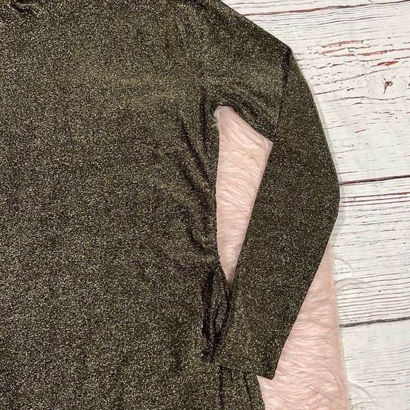 NWT n:philanthropy DEMETRA Ruched Side Mini DRESS Gold Shimmer - Picture 7 of 11